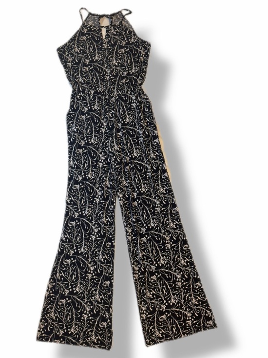Goldray Pants - Goldray Black White Floral Wide Leg Jumpsuit Women’s Medium Sleeveless